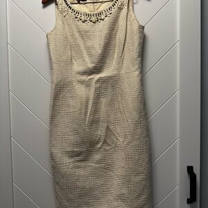 Jones New York Cream Textured Midi Dress